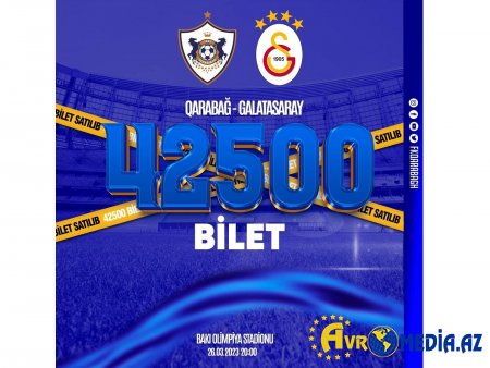 “Qarabağ” - “Qalatasaray” oyununa ilk gündə 40 mindən artıq bilet satılıb