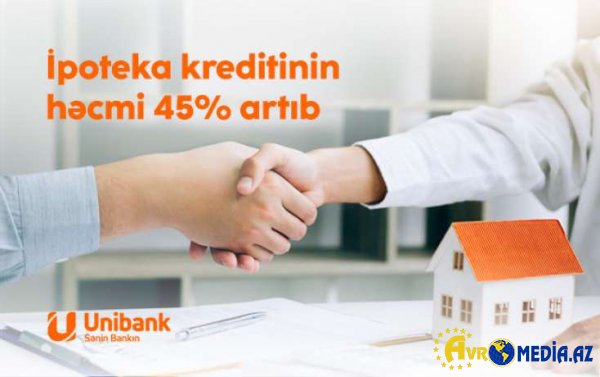 "Unibank"ın verdiyi ipoteka kreditlərinin həcmi 45% artıb