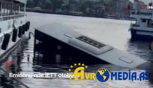 İstanbulda sərnişin avtobusu dənizə düşdü