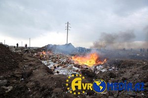 Zabratda tullantılar yığıldığı ərazidə yanğın oldu
