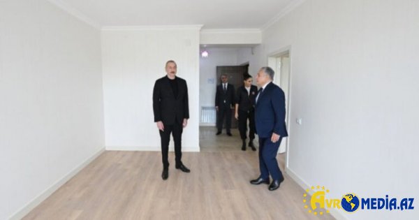 Prezident və birinci xanım Xocalı şəhərində 15 çoxmənzilli binada şəraitlə tanış olublar