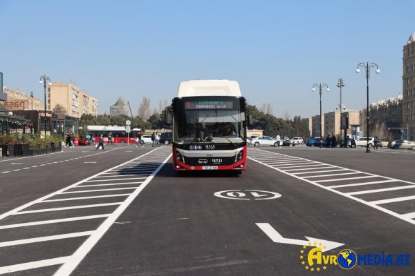 Bakıda yeni avtobus zolaqları çəkilir
