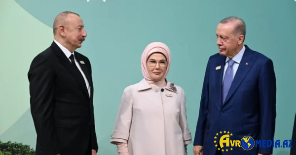 İlham Əliyev Ərdoğan və xanımını qarşıladı