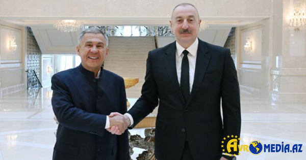 İlham Əliyev Rüstəm Minnixanov ilə görüşüb