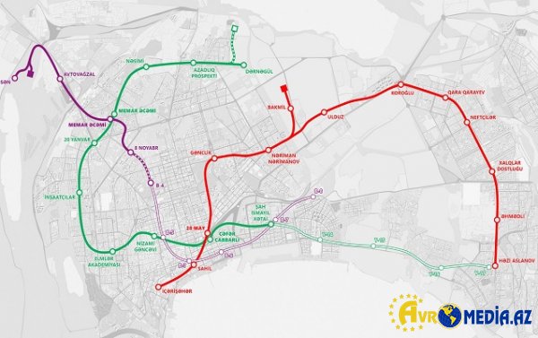 Bakıda yeni tikiləcək 10 metro stansiyası harada yerləşəcək?