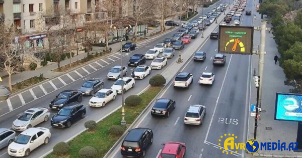 Bakının bir sıra yollarında tıxac yarandı