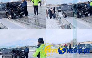 Bakı-Şamaxı yolu buz bağlayıb
