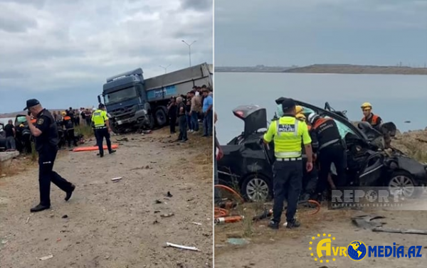 Bakıda ağır qəza - 3 ölü, 1 yaralı + Video