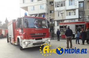 Sumqayıtda binada yanğın: 17 nəfər tüstüdən zəhərləndi
