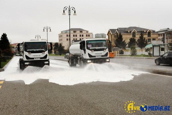 Bu gün paytaxtın 555 küçəsi yuyulub.