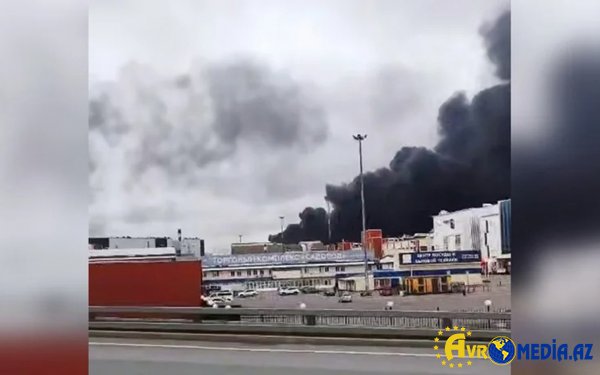Moskvada azərbaycanlı iş adamlarına məxsus bazar yanır